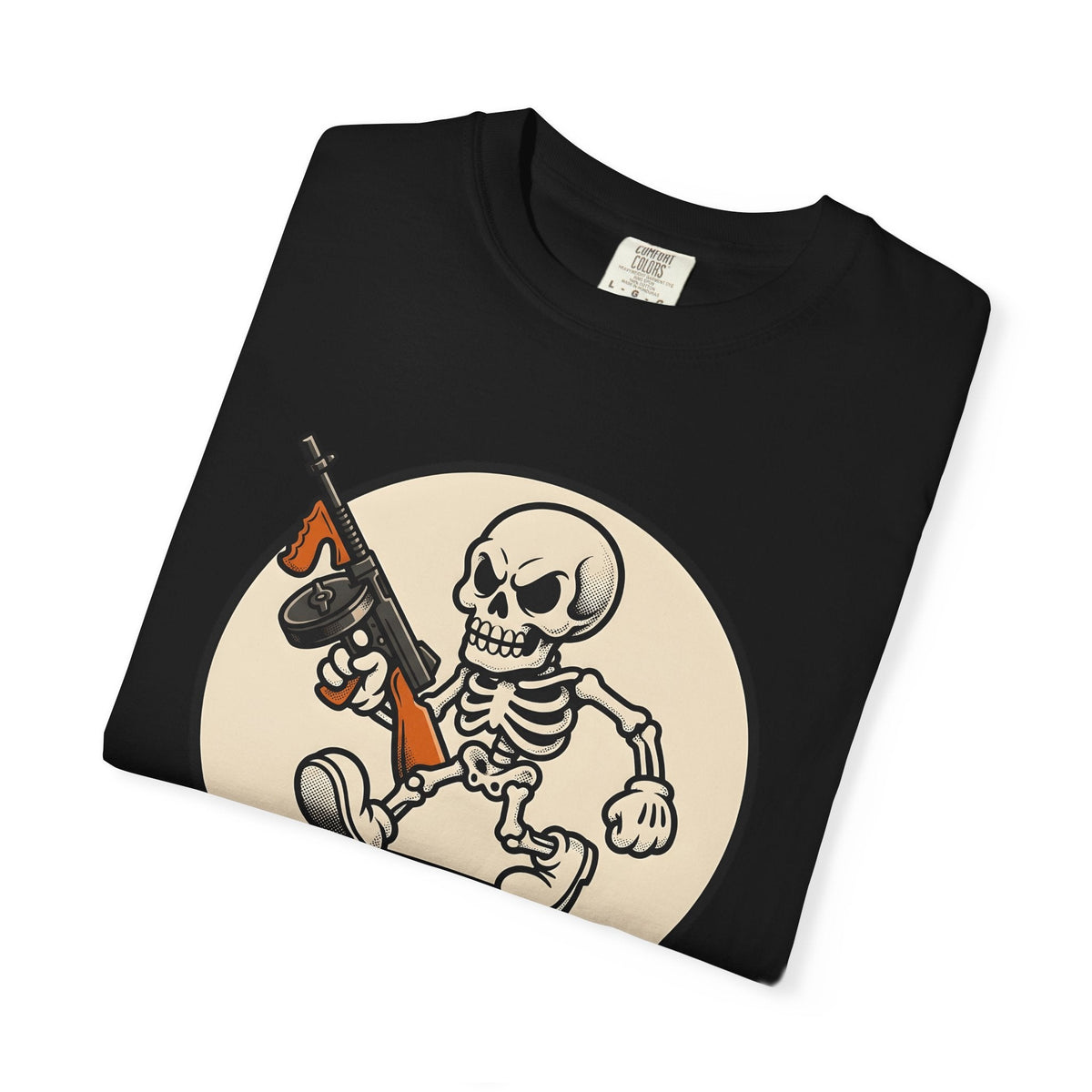 Skull Mobster Comic T-Shirt – Halloween Gangster Bones product image 15