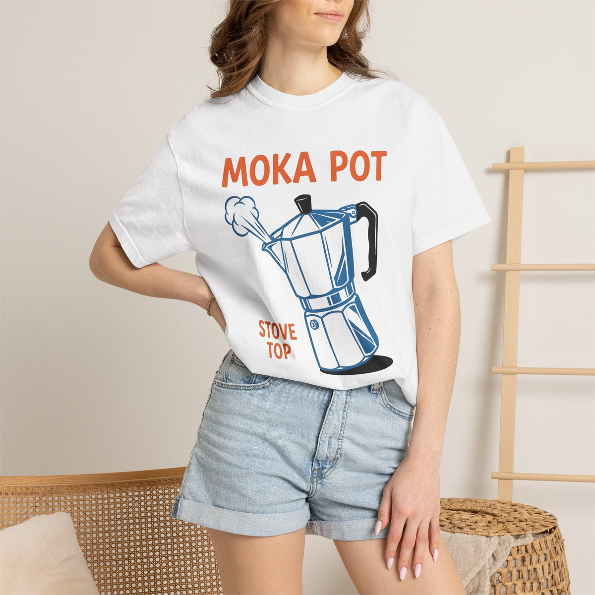 Moka Pot Shirt Coffee Kitchen Unisex Gift Line Art Tee product image 6
