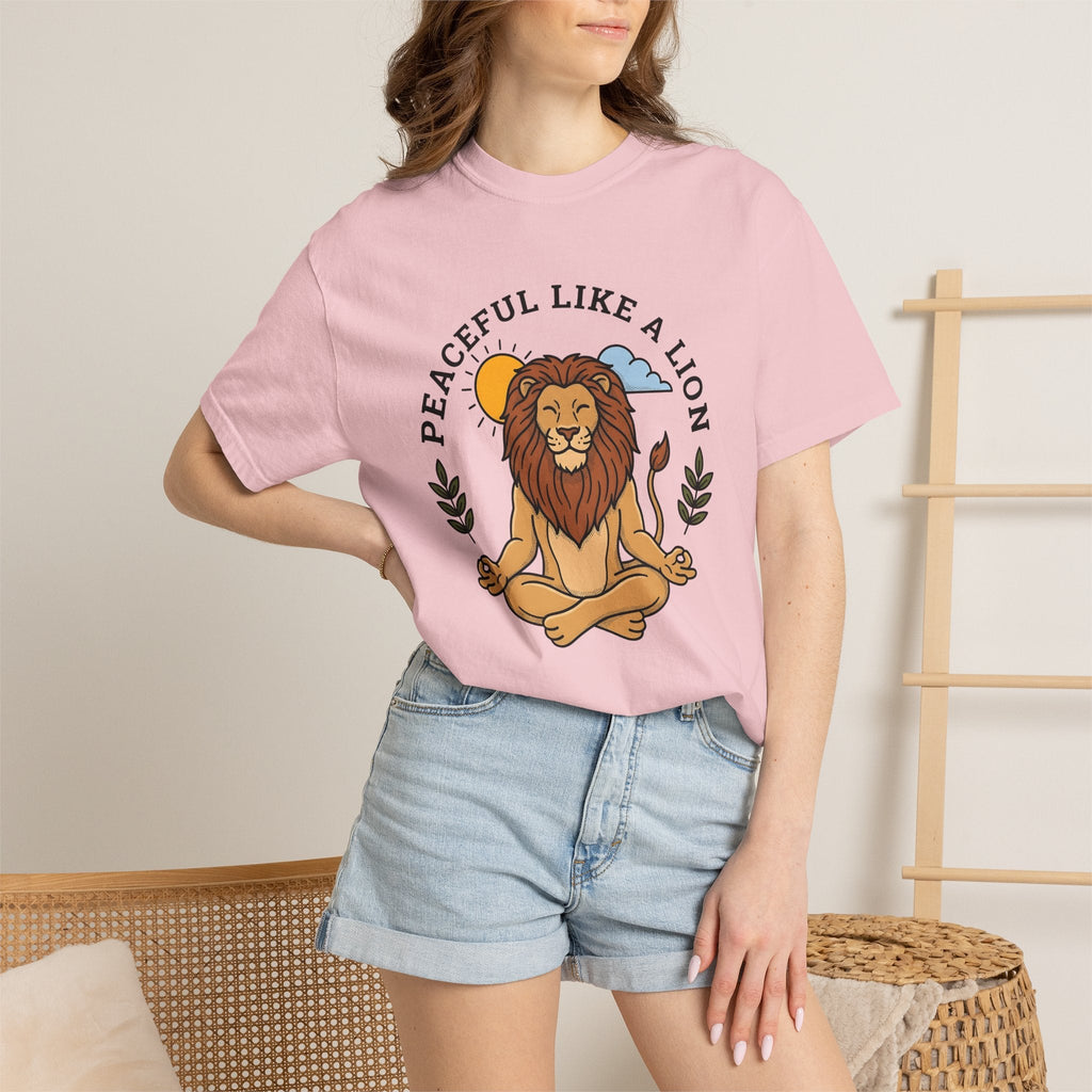 Peaceful Lion Shirt Yoga Wellness Unisex Gift Animated Tee product image 12