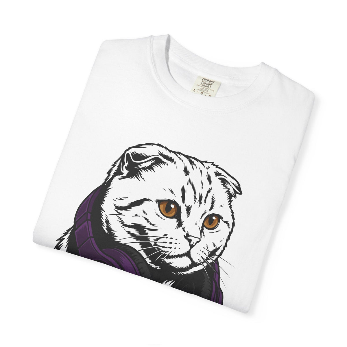 Cat Headphones Shirt Music Gift Women Bold Graphic Tee product image 5