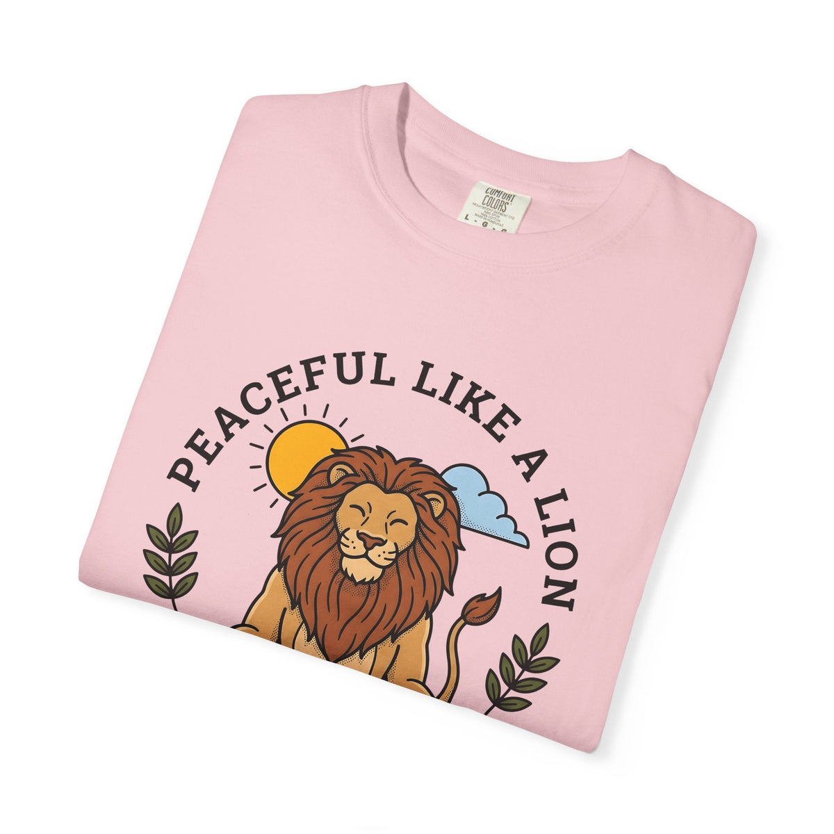 Peaceful Lion Shirt Yoga Wellness Unisex Gift Animated Tee product image 11