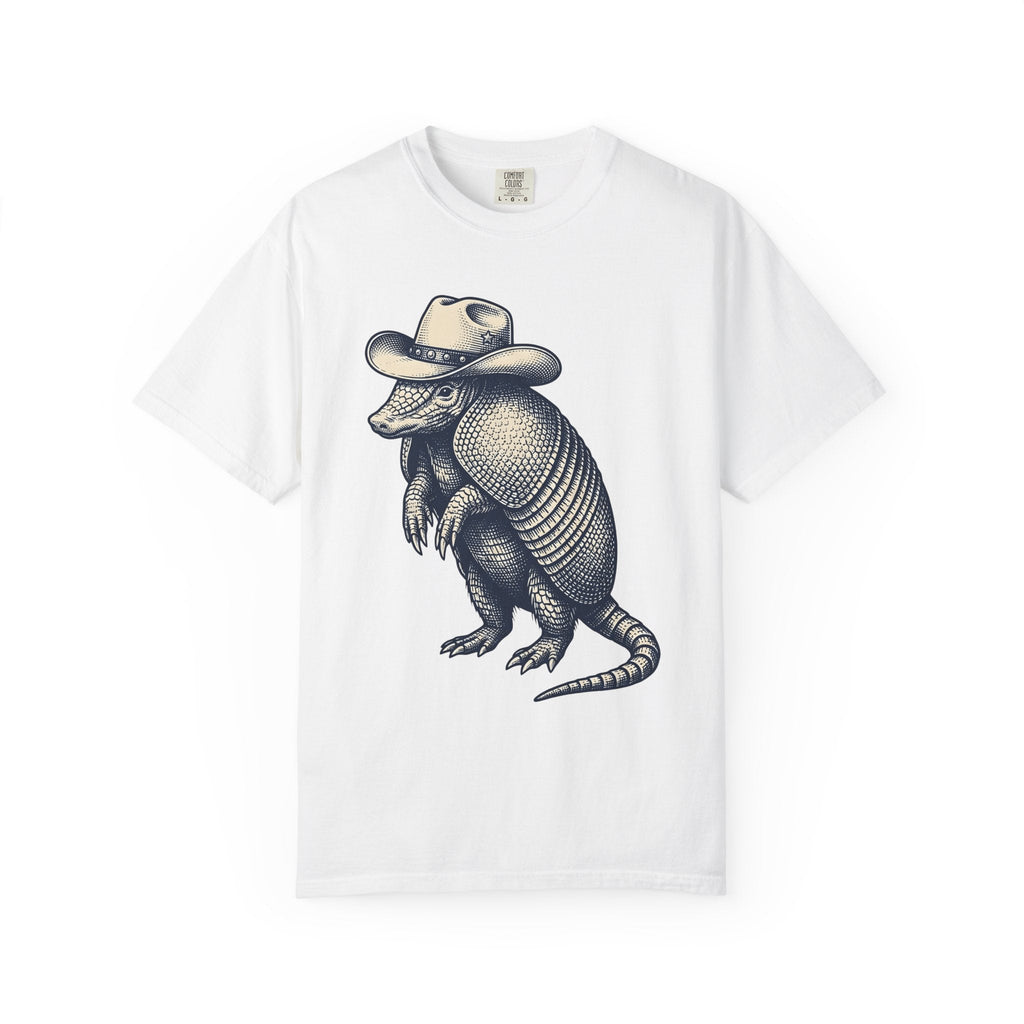 Armadillo Cowboy Hat Shirt Cowgirl Creatures Gift for Women Farmhouse Tee Cowboy