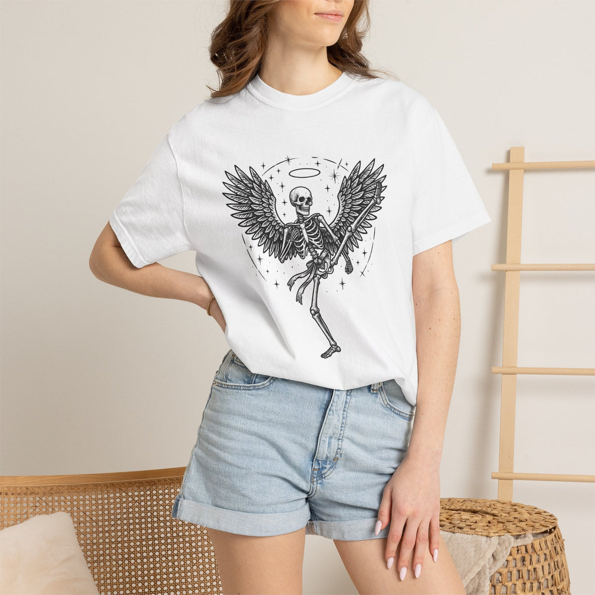 Angel Skull Shirt Sports Combat Unisex Gift Ink Tee Sugar product image 7