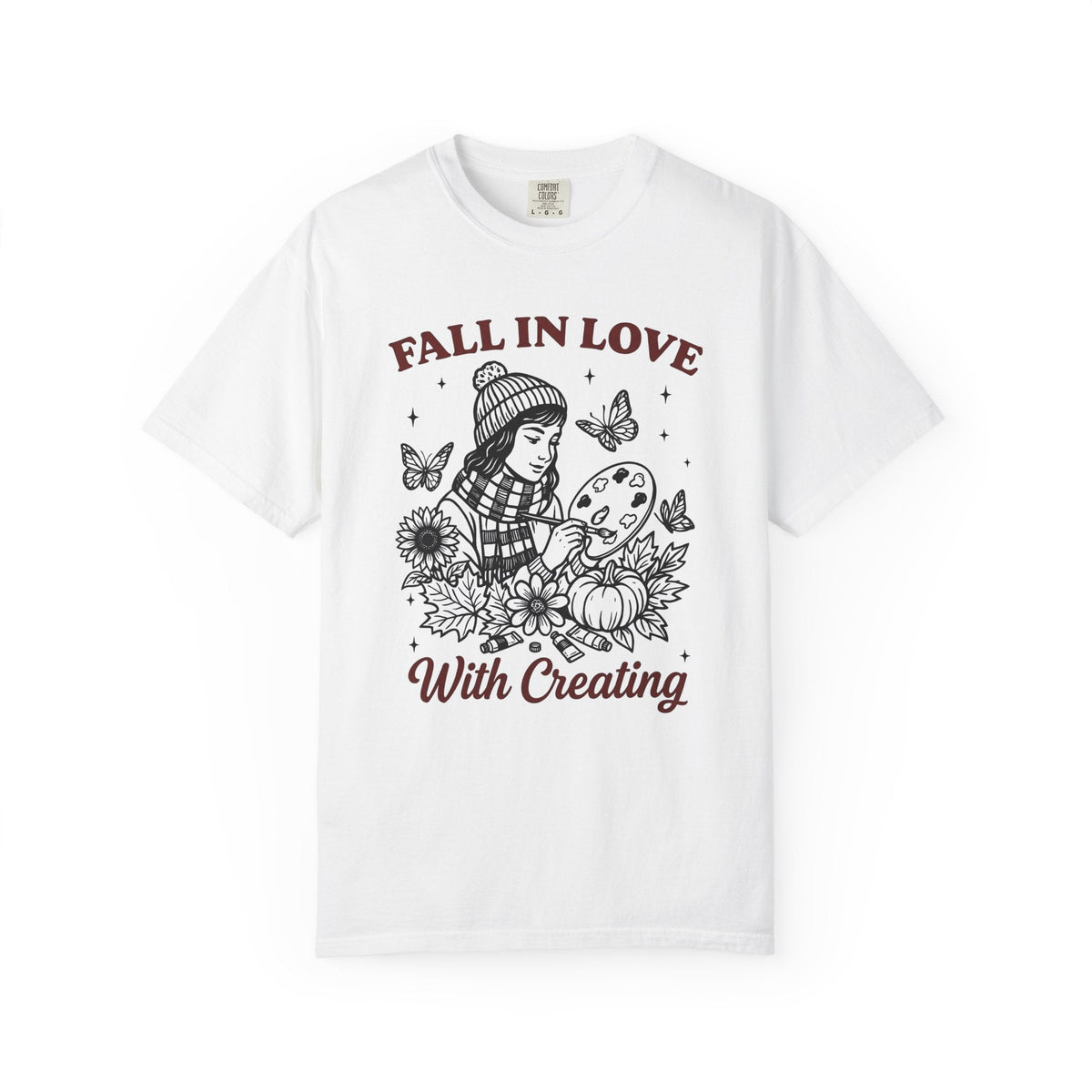 Artist Girl Hand-Drawn T-Shirt – Autumn Art Lover product image 1