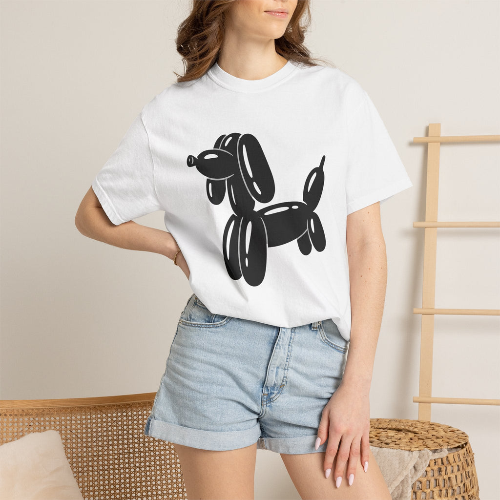 Balloon Puppy Shirt Cute Pets Unisex Gift Simple Tee Dog product image 6
