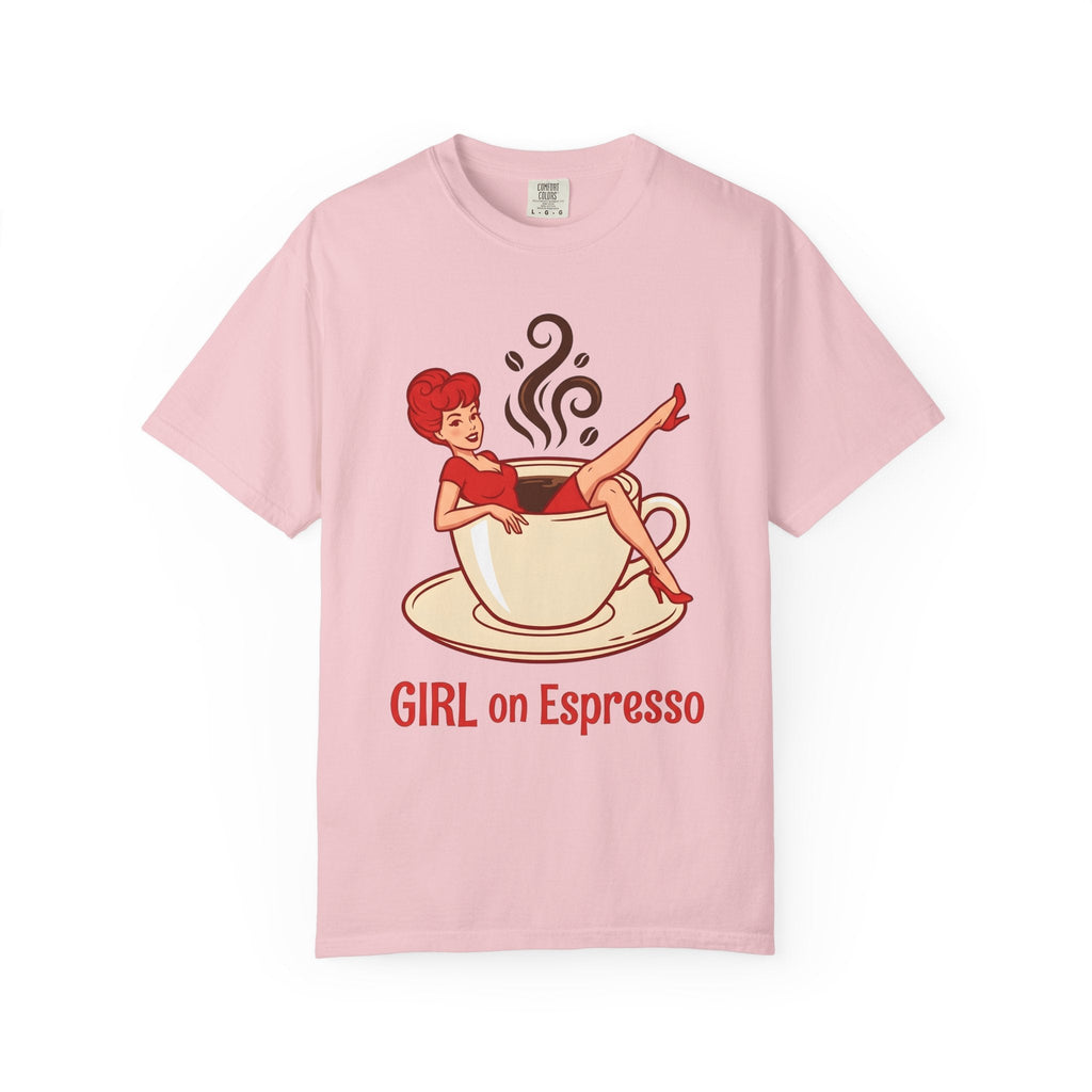 Pinup Coffee Mug Shirt Coffee Fun Unisex Gift Hand Drawn Tee Coffee Cup T-Shirt