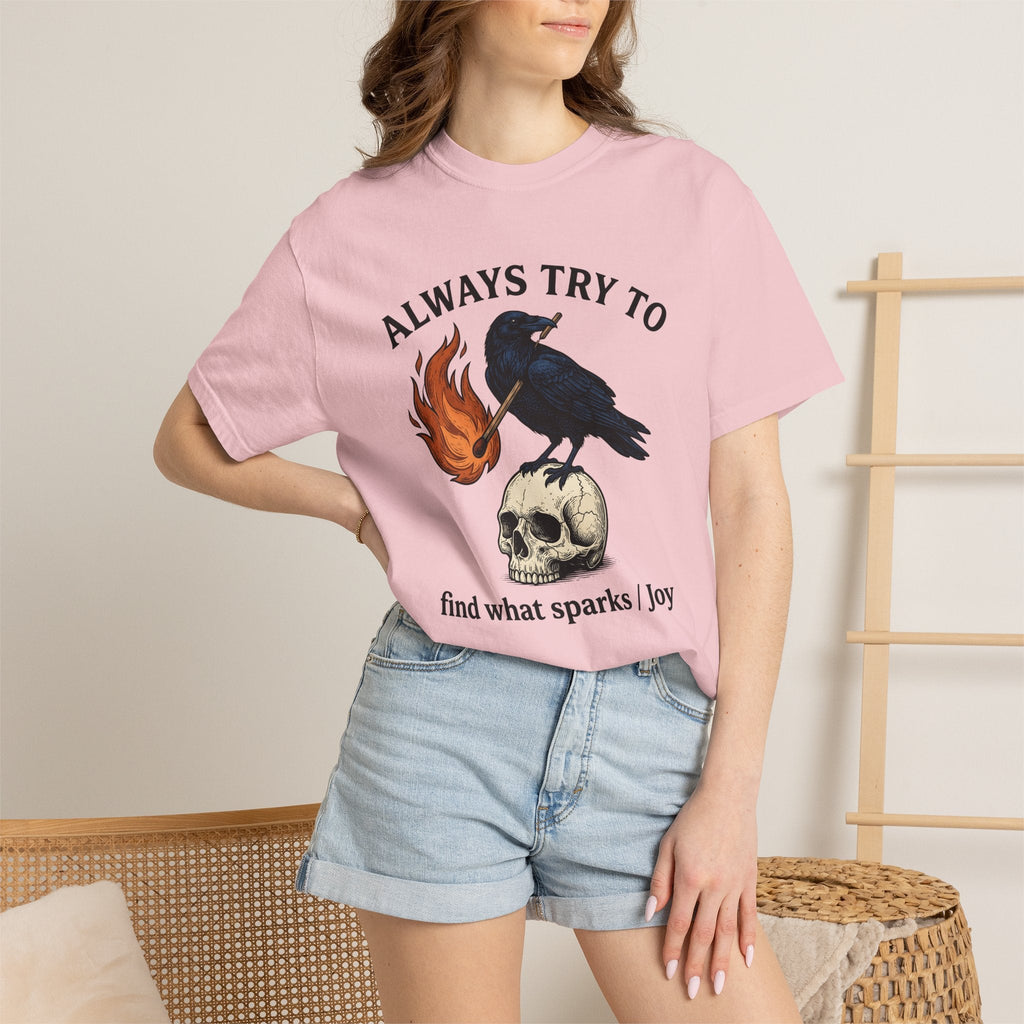 Raven Skull Shirt Funny Random Occult Unisex Gift Line Art product image 12