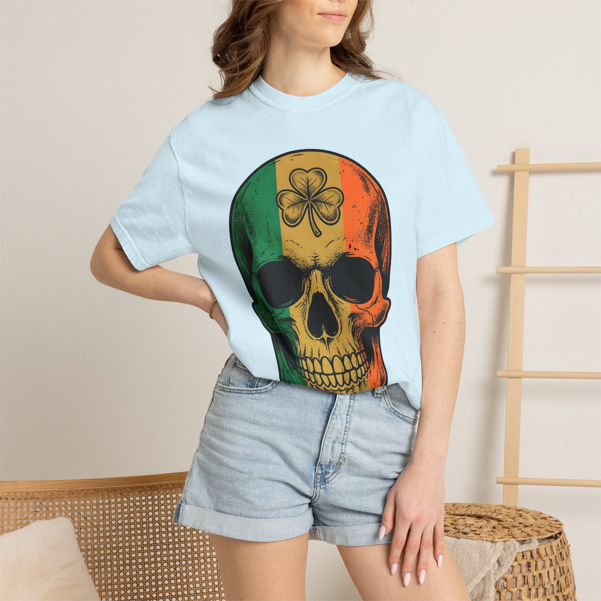 Skull Green Clover Shirt St Patrick's Day Emerald Unisex product image 10