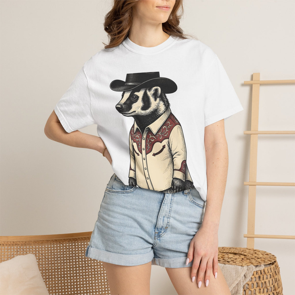 Western Badger Shirt Cowgirl Fauna Gift for Women Heritage product image 6