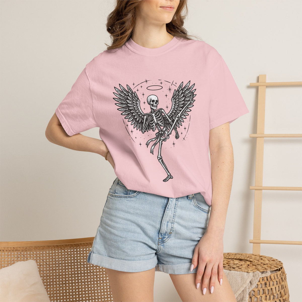 Angel Skull Shirt Sports Combat Unisex Gift Ink Tee Sugar product image 13