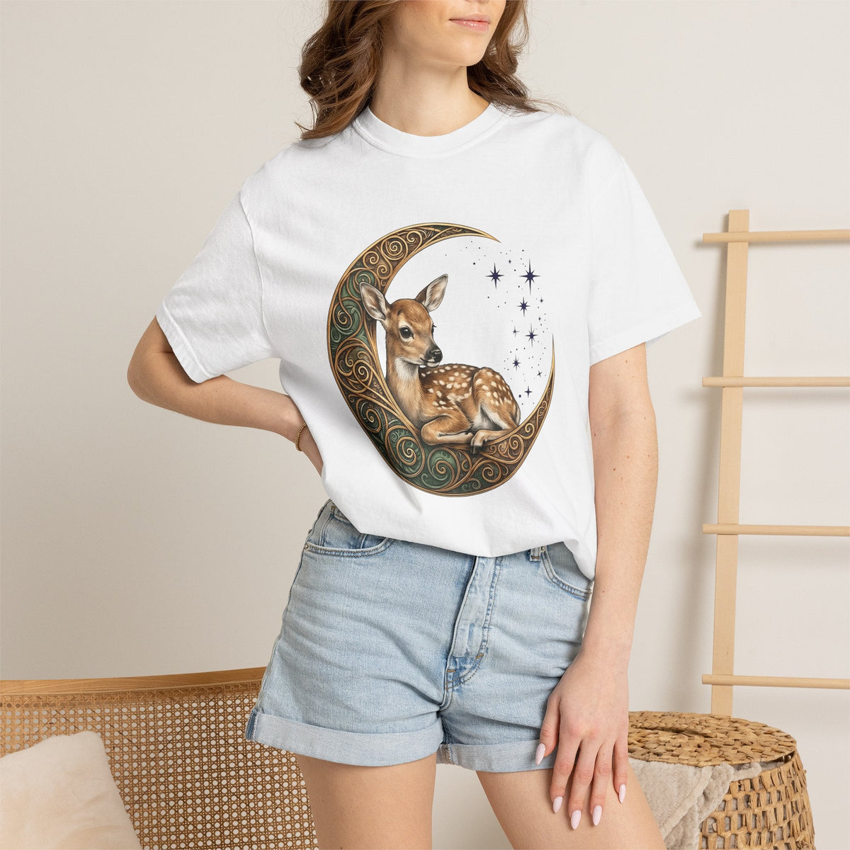 Deer Moon Shirt Animals Nature Unisex Gift Boho Tee product image 6