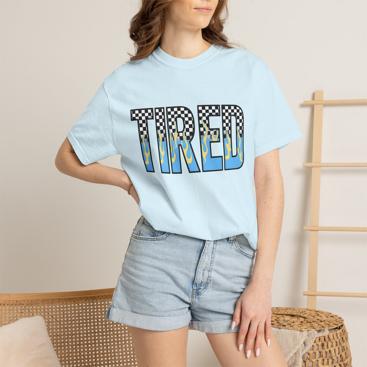 Checkered Fire Lettering Shirt Moms Comedy Gift for Women product image 9