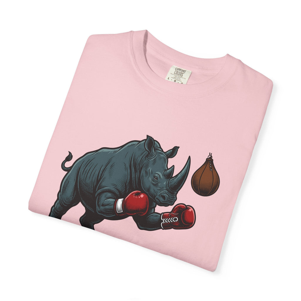 Rhino Fighter Shirt Sports Fauna Unisex Gift Distressed Tee Rhinoceros T-Shirt