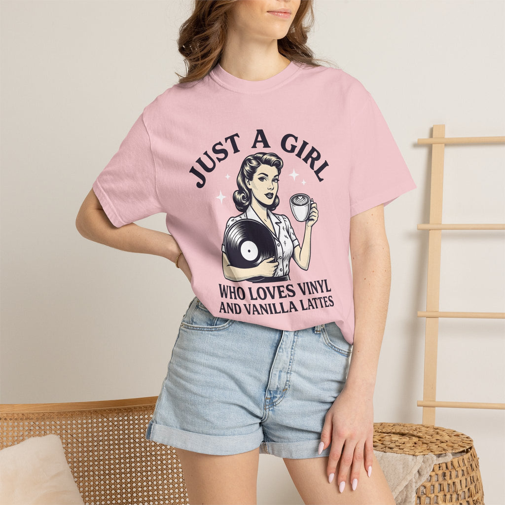 Nostalgic Female Coffee Disc Shirt Coffee Tunes Unisex Gift Antique Tee Coffee