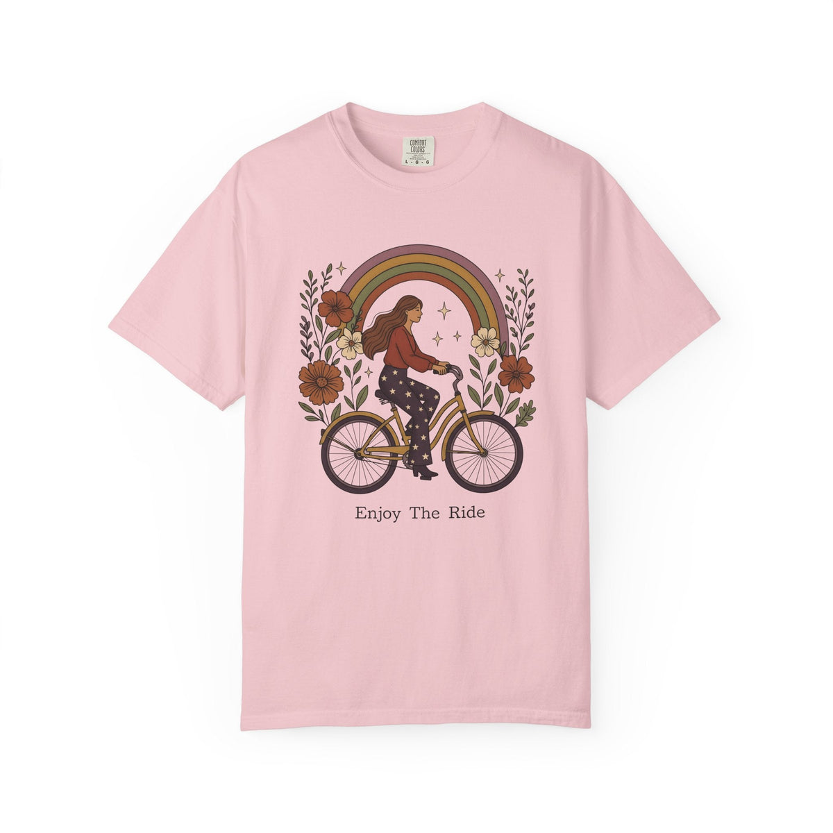 Woman Bicycle Shirt Cycling Floral Gift for Women Boho Tee product image 3