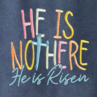 Embroidered He is Not Here Sweatshirt product image 3