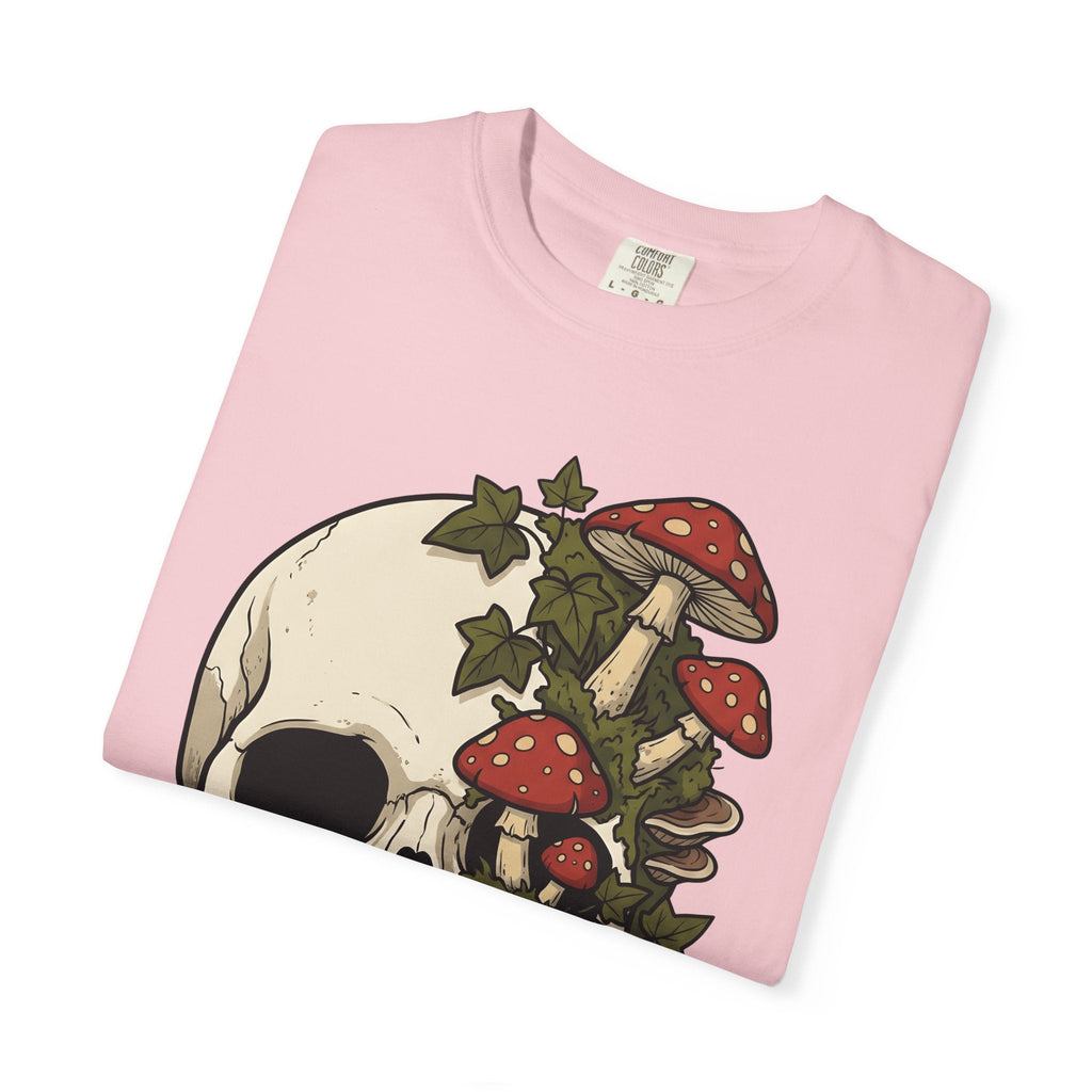 Skull Mushrooms Shirt Gothic Nature Unisex Gift Tattoo Tee product image 12