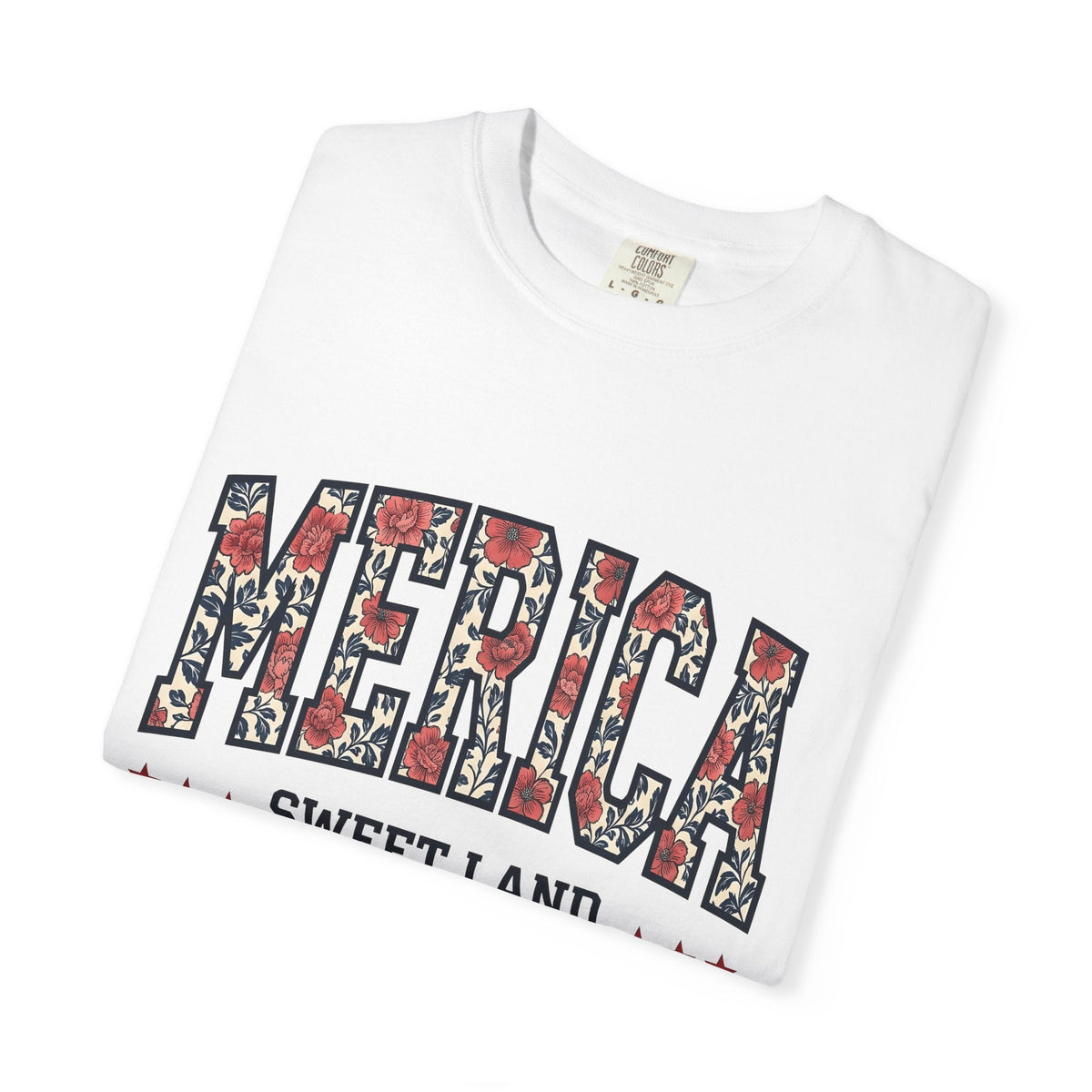 Floral Usa Text Shirt America Patriotic Unisex Gift Vintage product image 5