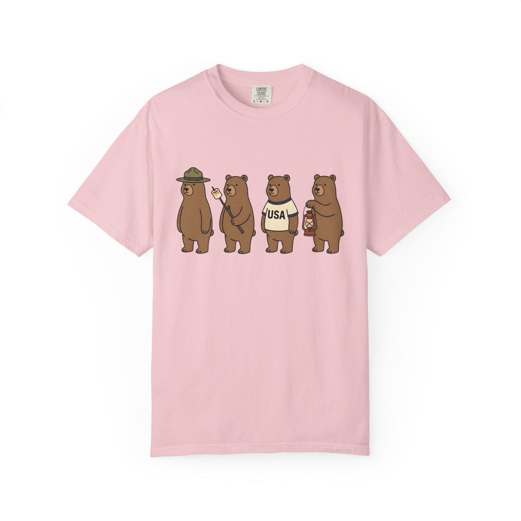 Camping Bears Shirt America Unisex Gift Cartoon Tee Bear product image 3