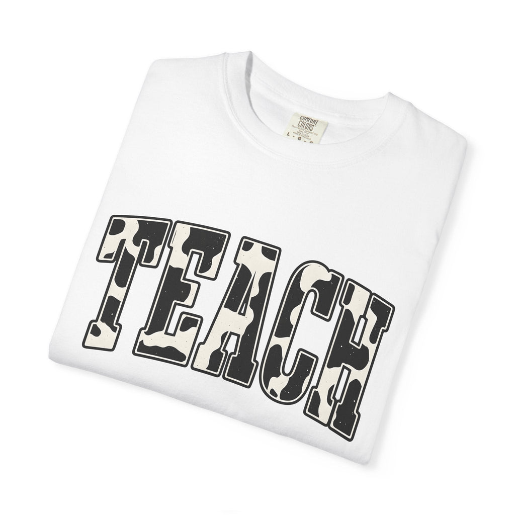 Cow Print Text Shirt Teacher Animal Unisex Gift Bold Tee product image 5