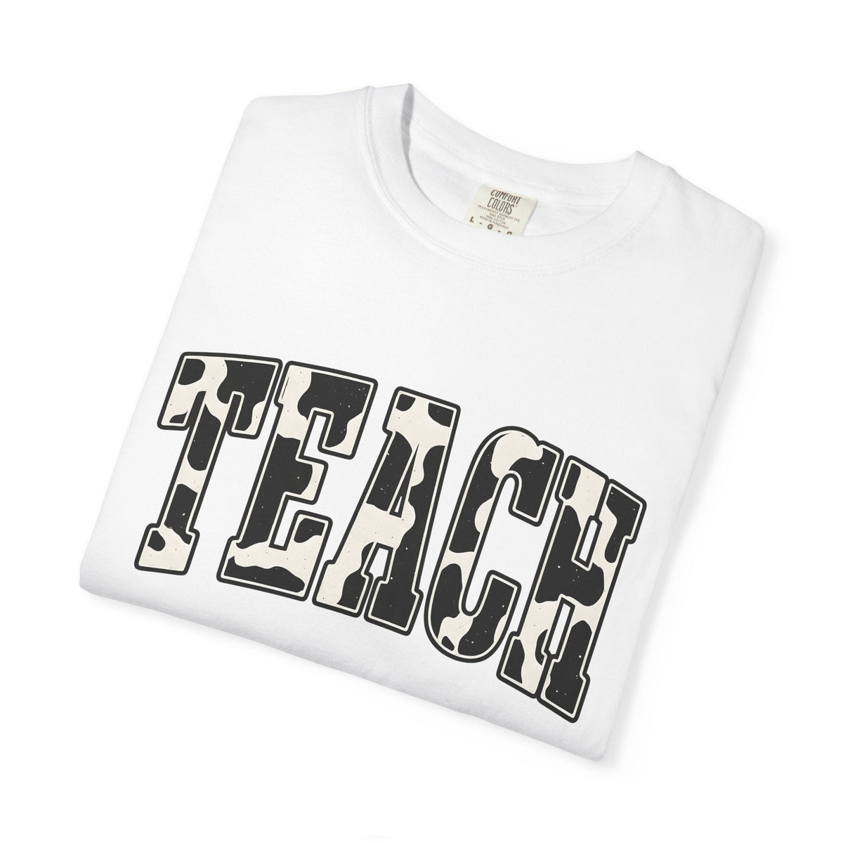 Cow Print Text Shirt Teacher Animal Unisex Gift Bold Tee product image 5