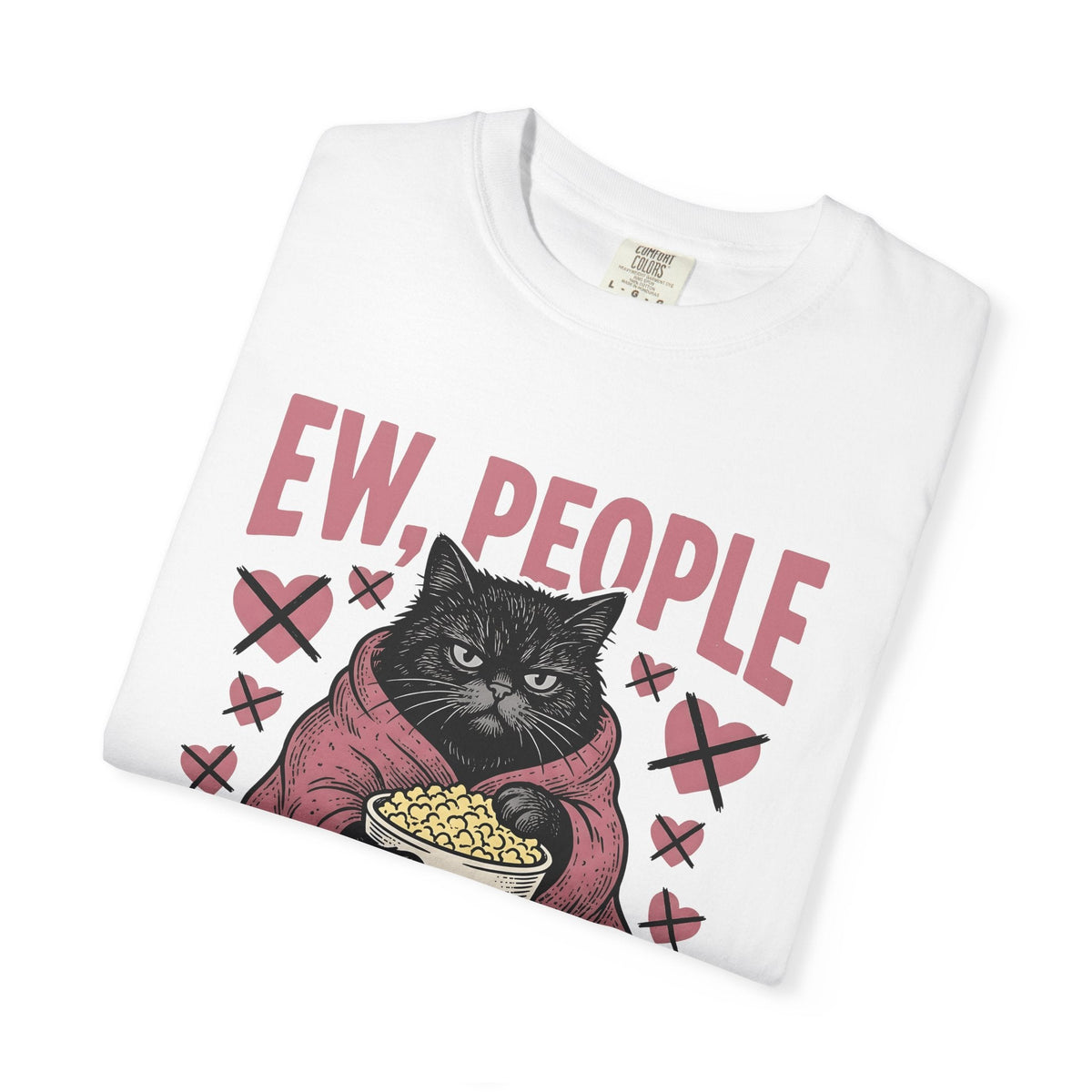 Mad Cat Heart Cartoon T-Shirt – Valentine's Day Kitty product image 5