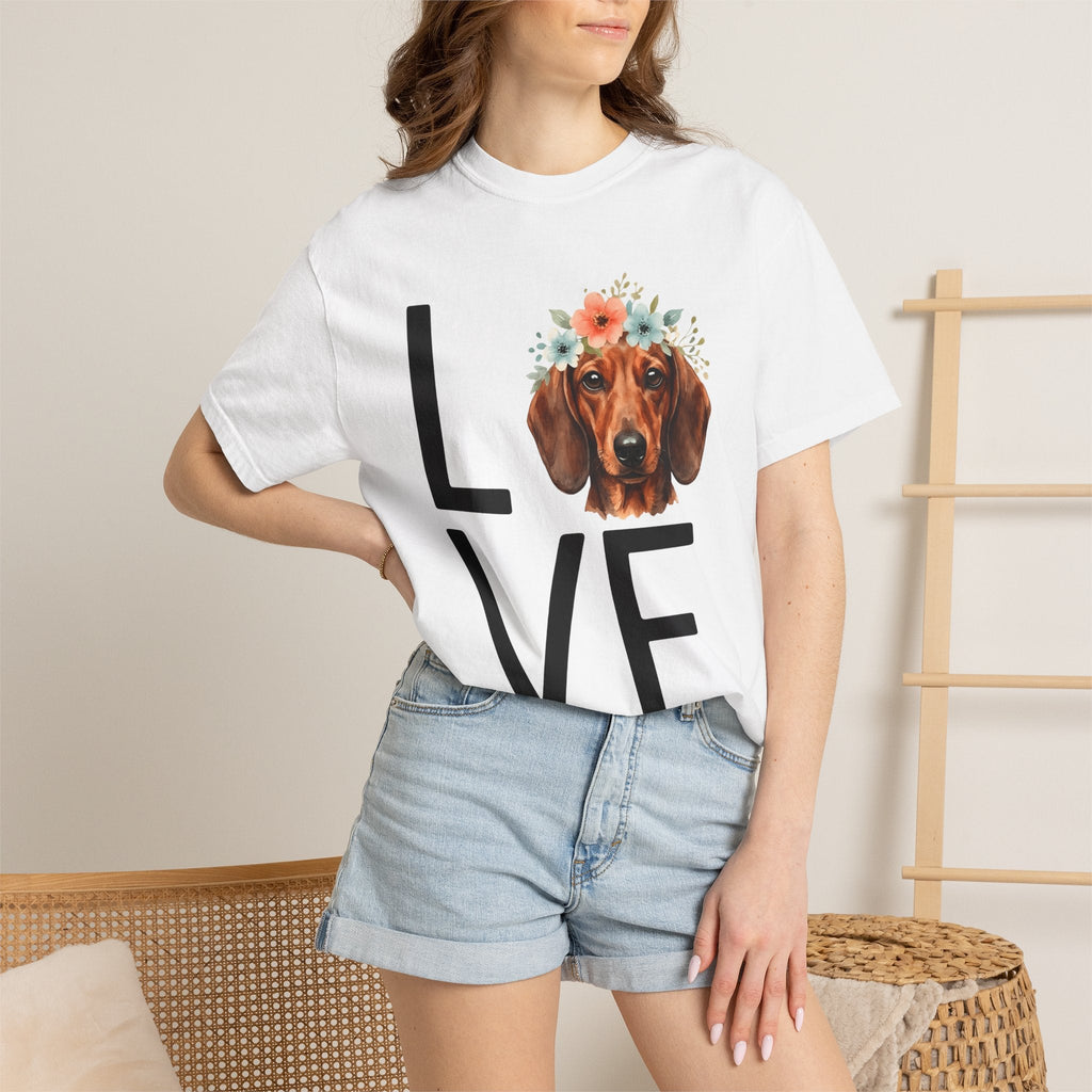 Dachshund Hound Shirt Dog Garden Unisex Gift Painted Tee product image 6