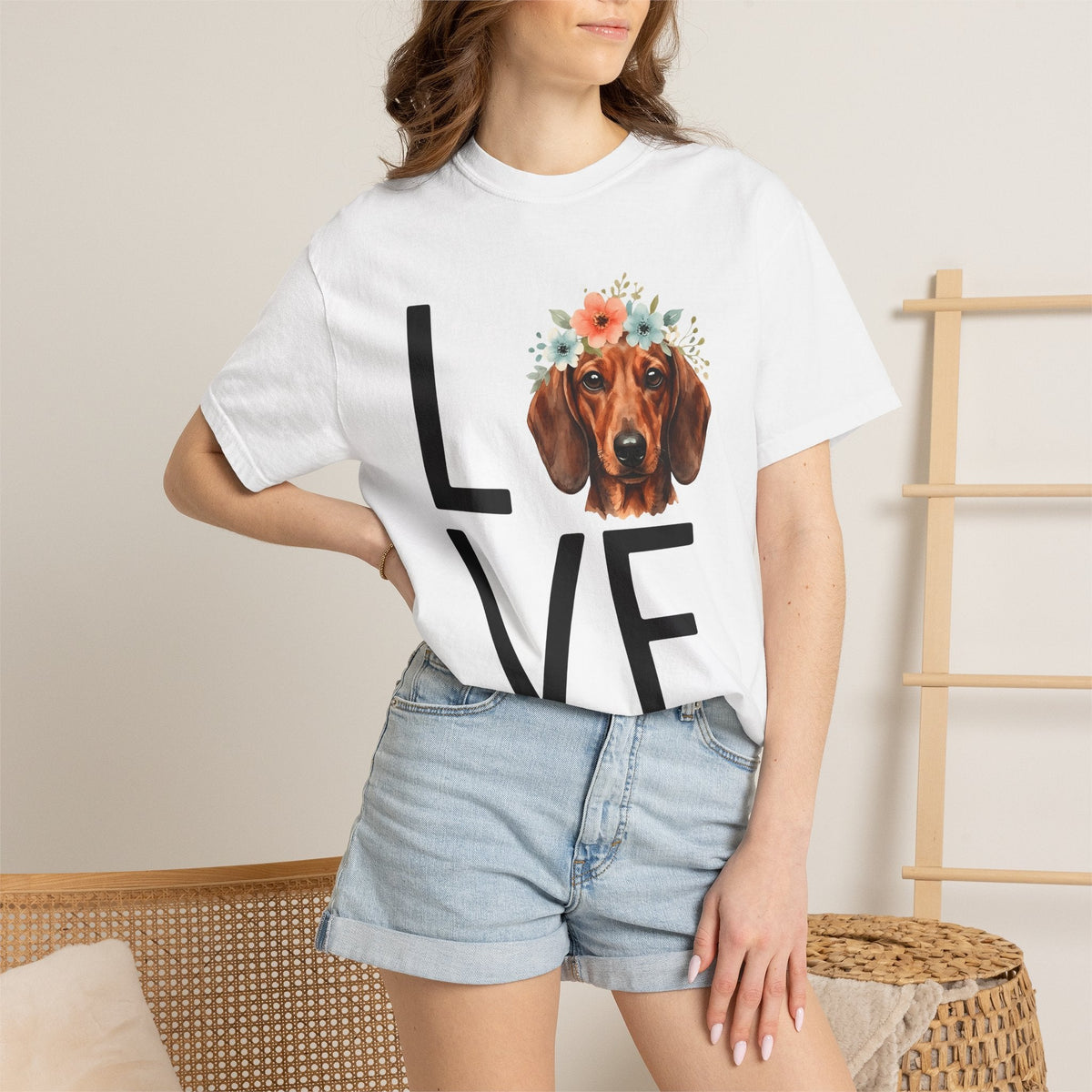 Dachshund Hound Shirt Dog Garden Unisex Gift Painted Tee product image 6
