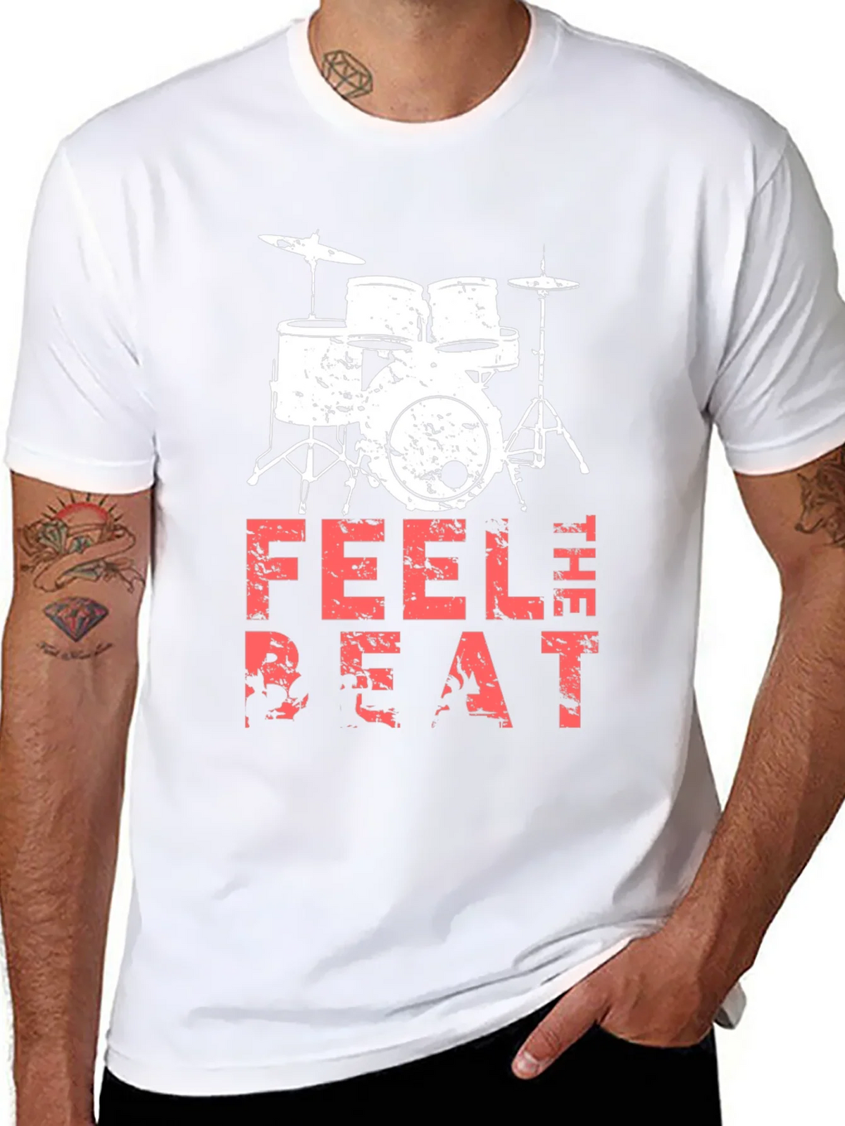 Feel the Beat Drum Kit Black T-Shirt product image 7
