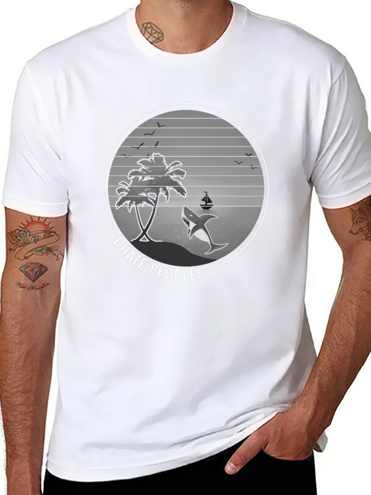 I Hate People Shark Graphic Tee - Beach Vibes product image 7