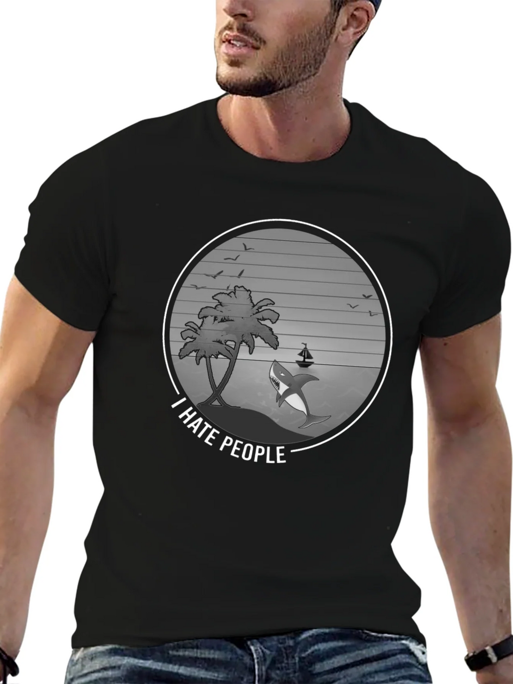 I Hate People Shark Graphic Tee - Beach Vibes product image 6