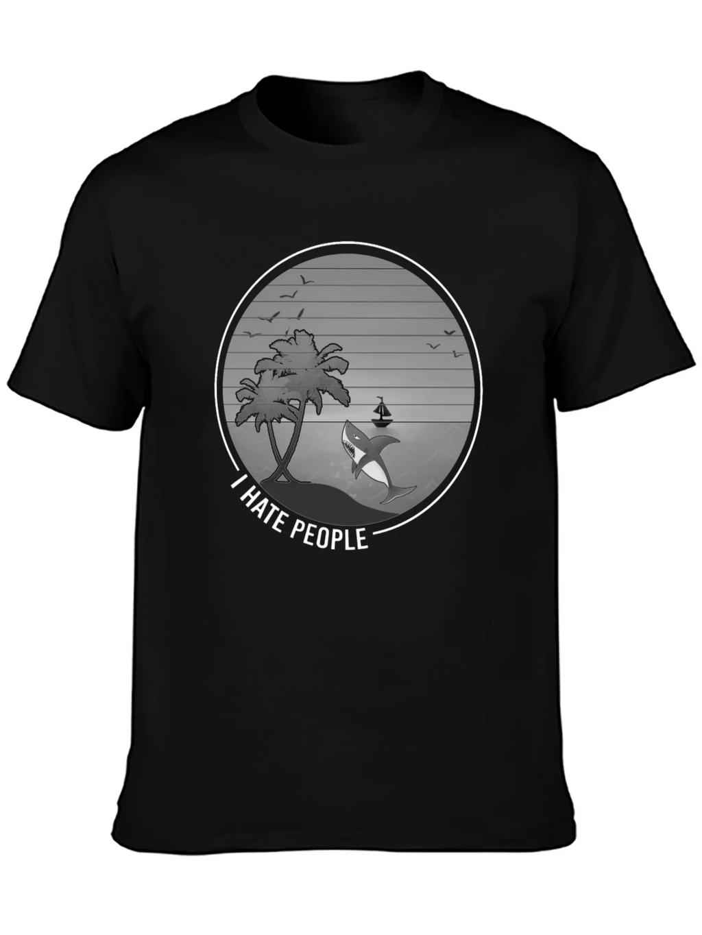 I Hate People Shark Graphic Tee - Beach Vibes product image 3