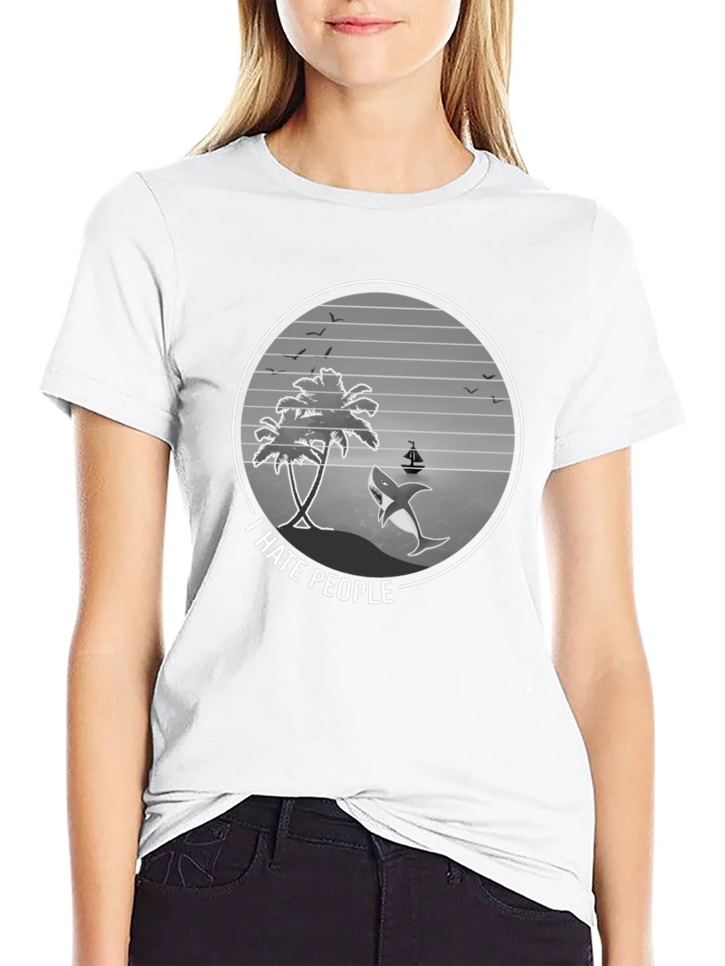 I Hate People Shark Graphic Tee - Beach Vibes product image 8