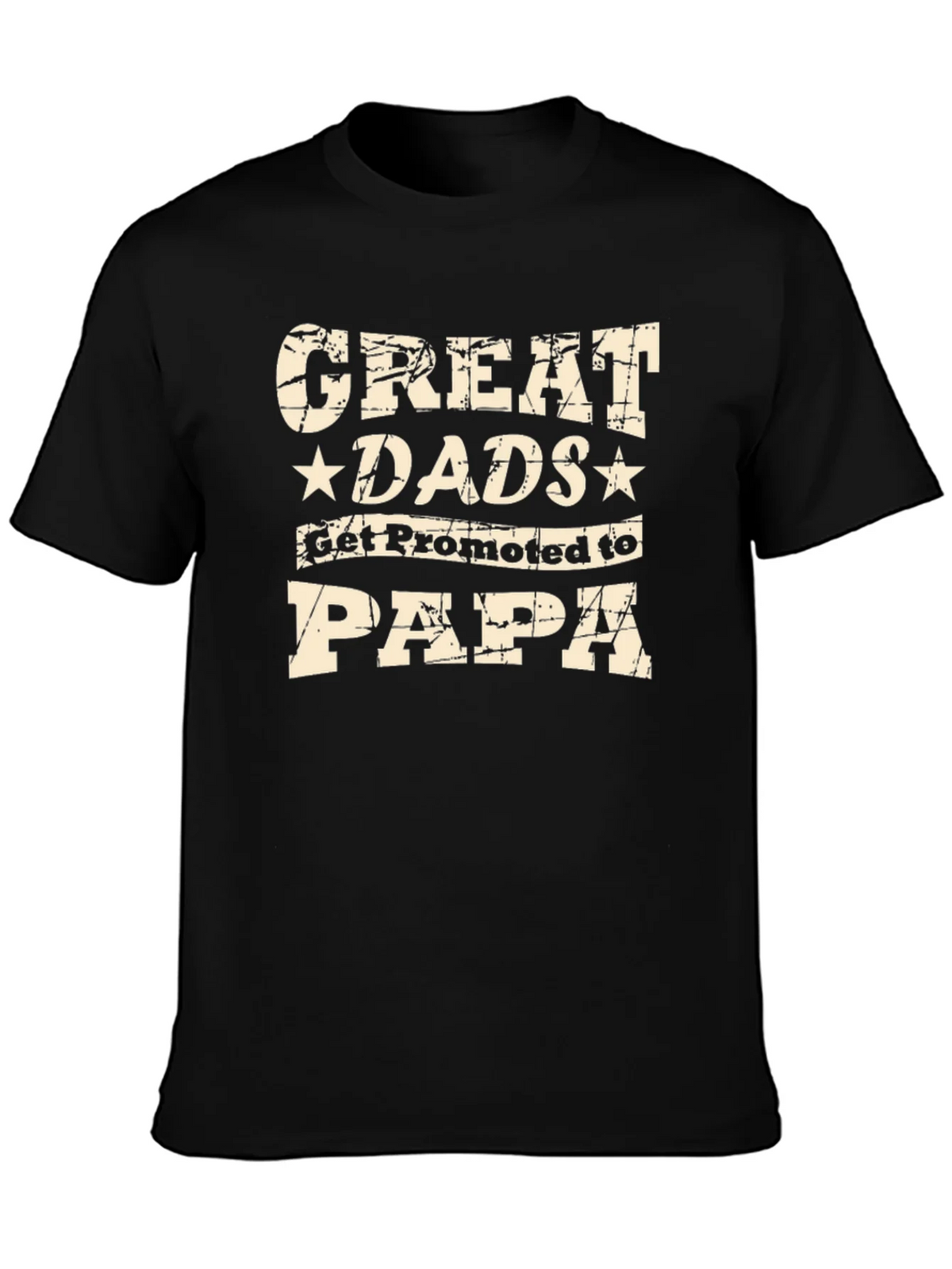 Great Dads Get Promoted to Papa Black T-Shirt product image 3
