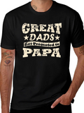 Great Dads Get Promoted to Papa Black T-Shirt product image 1