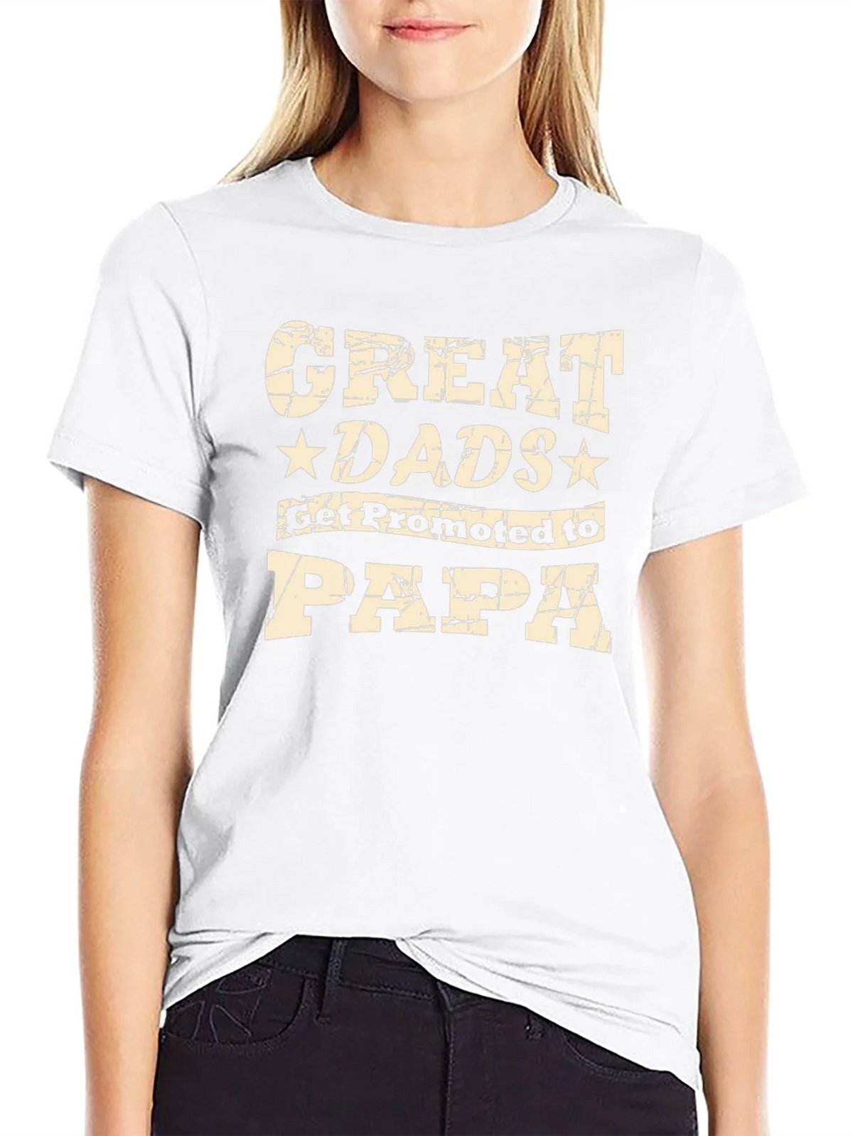Great Dads Get Promoted to Papa Black T-Shirt product image 8