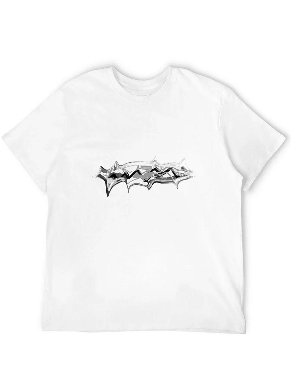 Mens Black T-Shirt with Abstract Silver Graphic product image 11