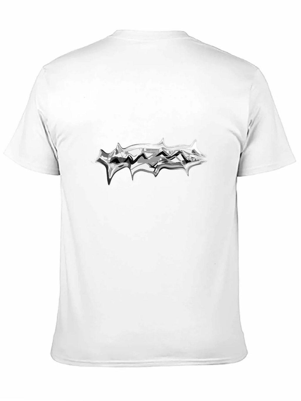 Mens Black T-Shirt with Abstract Silver Graphic product image 10