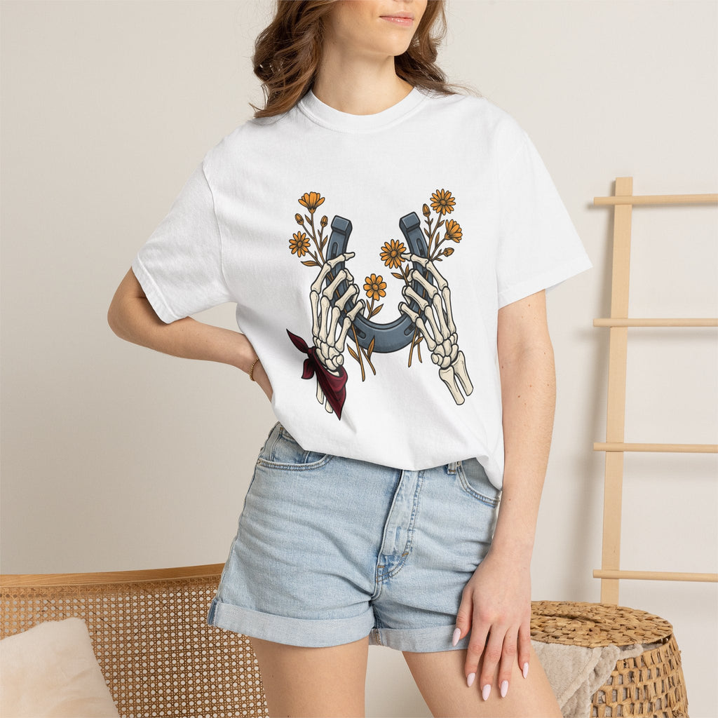 Bone Hands Horseshoe Shirt Cowgirl Ranch Gift Women Neo product image 6