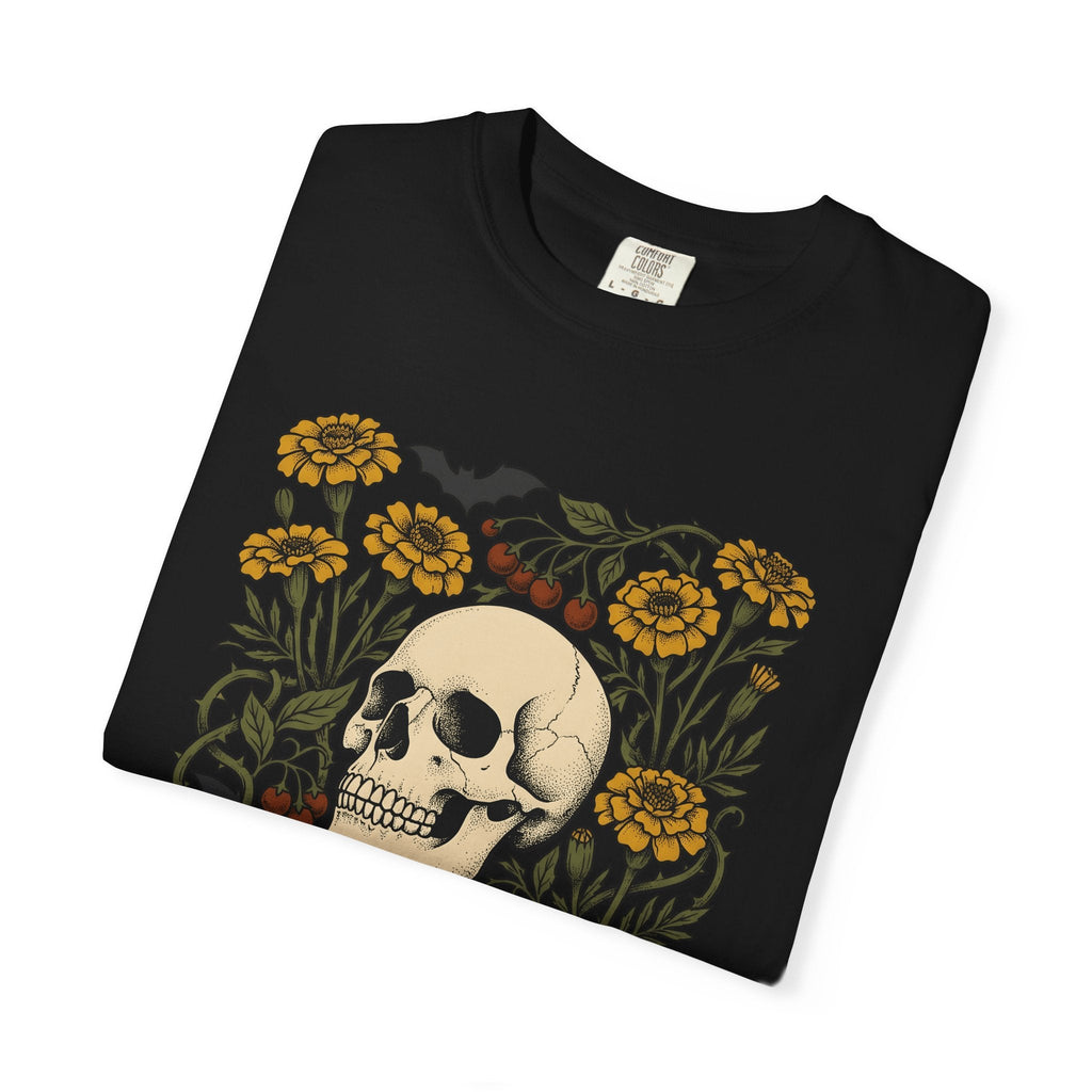 Skull Floral Shirt Halloween Gothic Unisex Gift Tattoo Tee product image 15