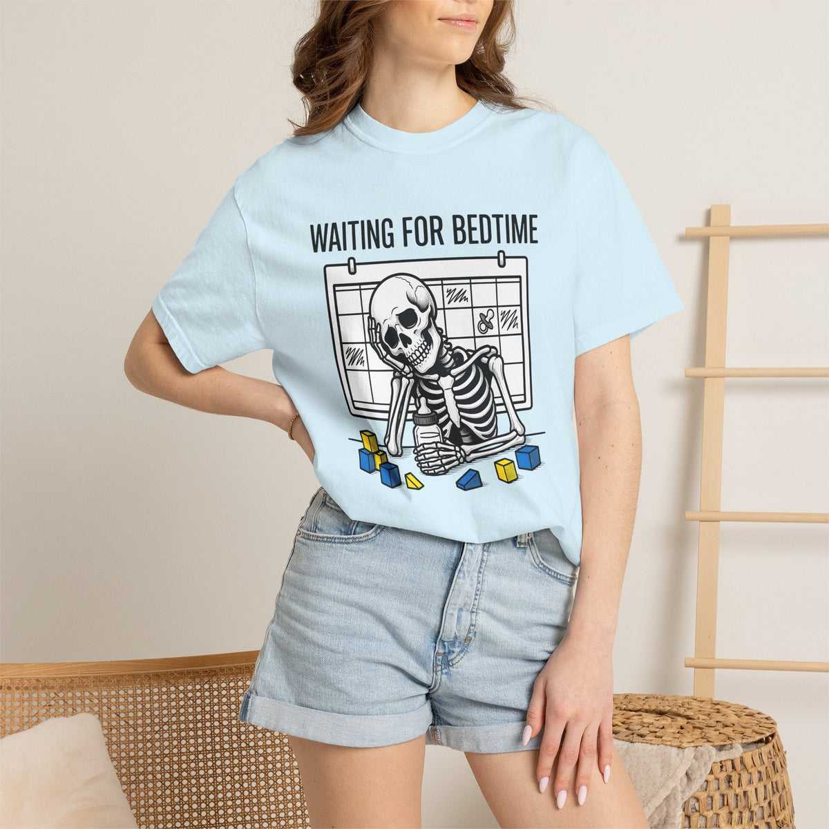Skeleton Waiting Cartoon T-Shirt – Funny Halloween product image 9
