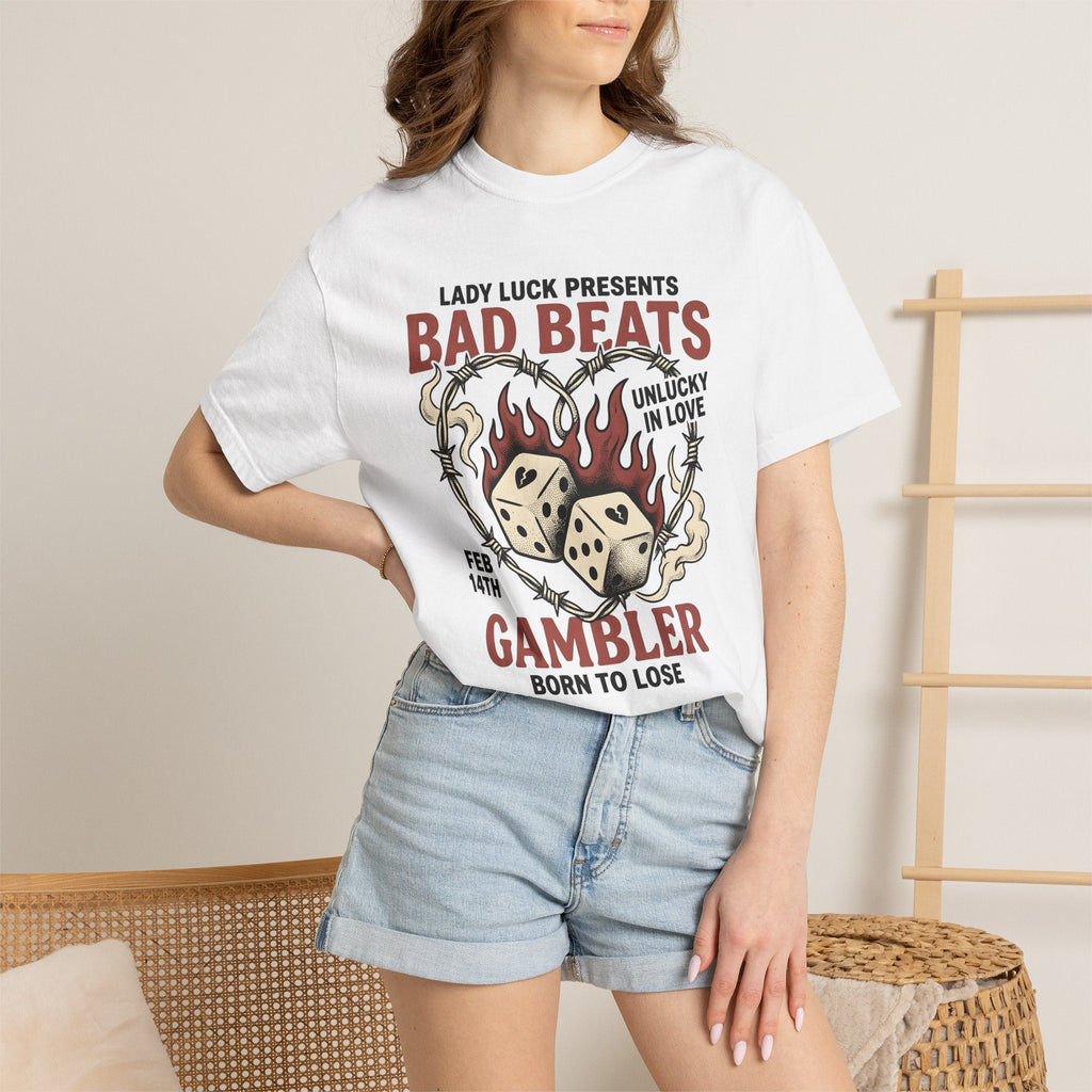 Dice Heart Shirt Valentines Day Gambler Unisex Gift Tattoo product image 6