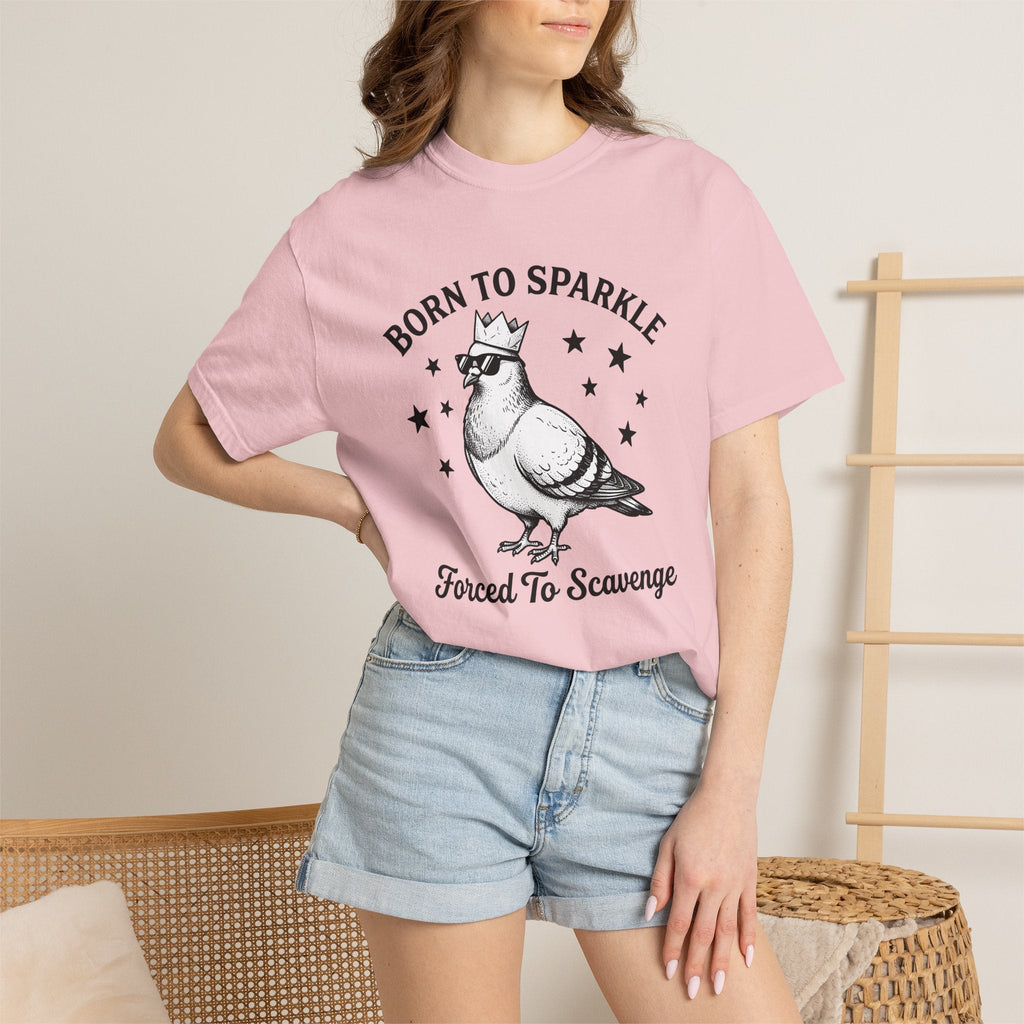 Pigeon Crown Cartoon T-Shirt – Funny Bird Critter Comic product image 12
