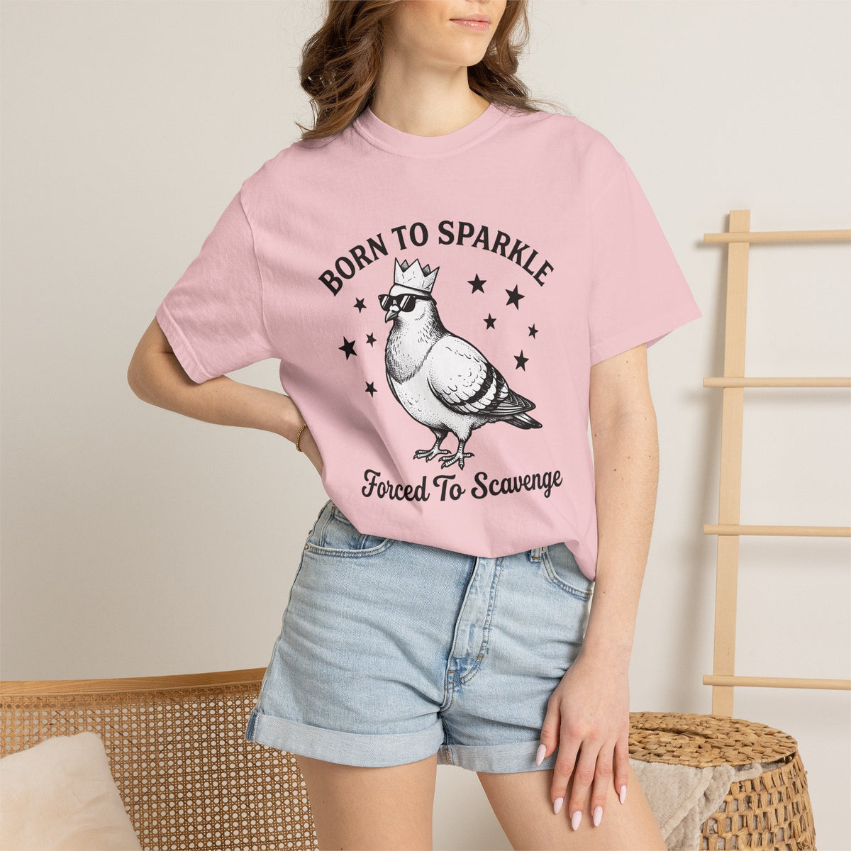 Pigeon Crown Cartoon T-Shirt – Funny Bird Critter Comic product image 12