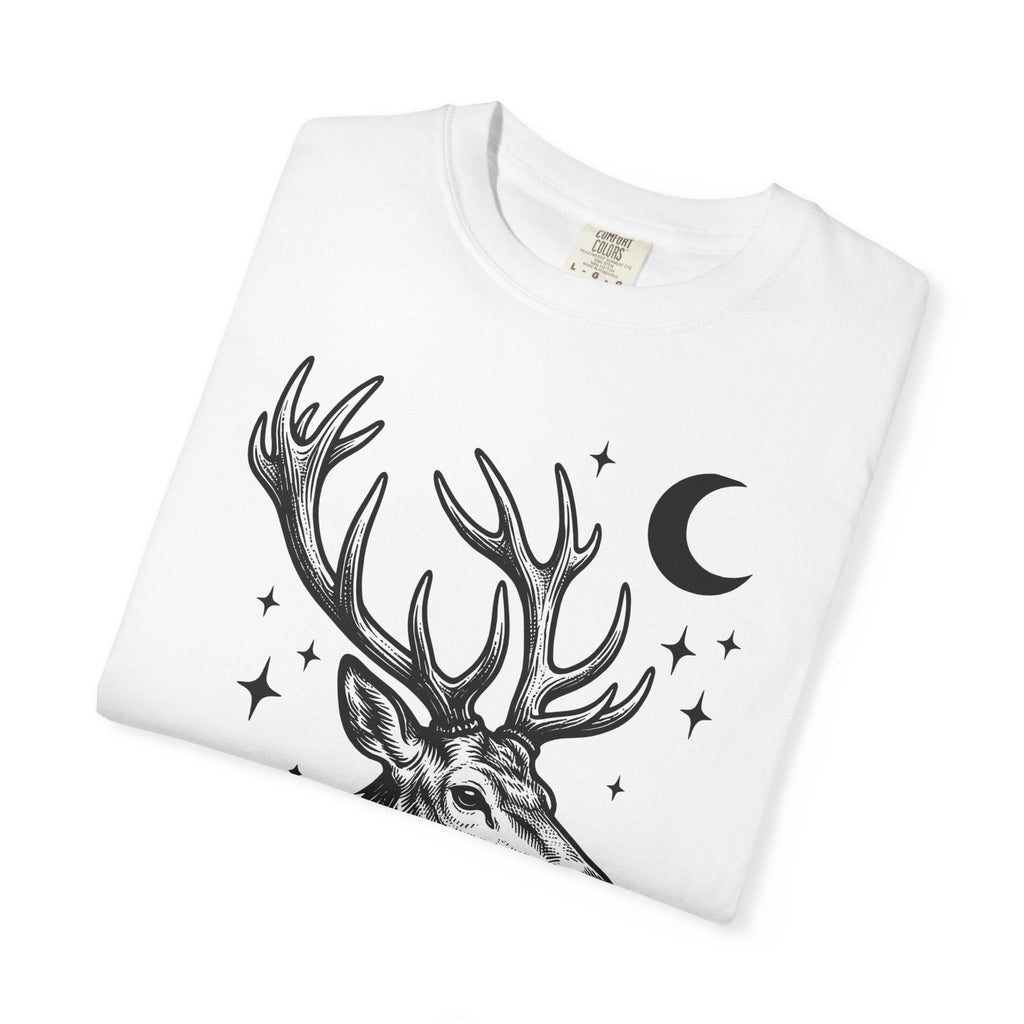 Buck Horns Shirt Boho Chic Forest Unisex Gift Cartoon Tee product image 5