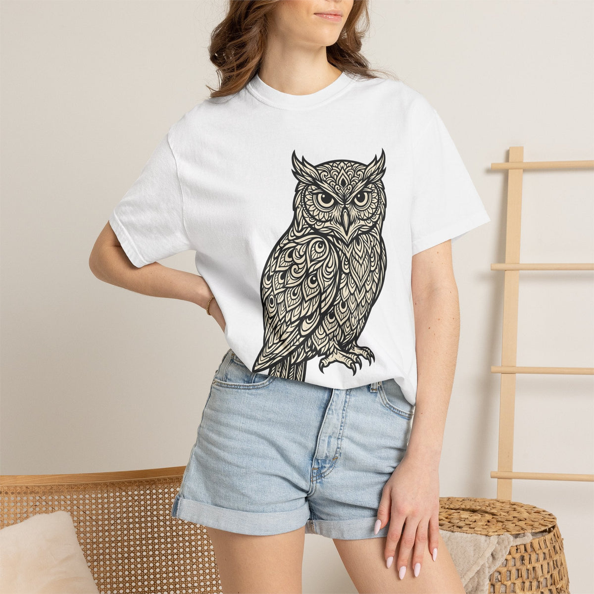 Owl Design Shirt Animals Wildlife Unisex Gift Bohemian Tee product image 6
