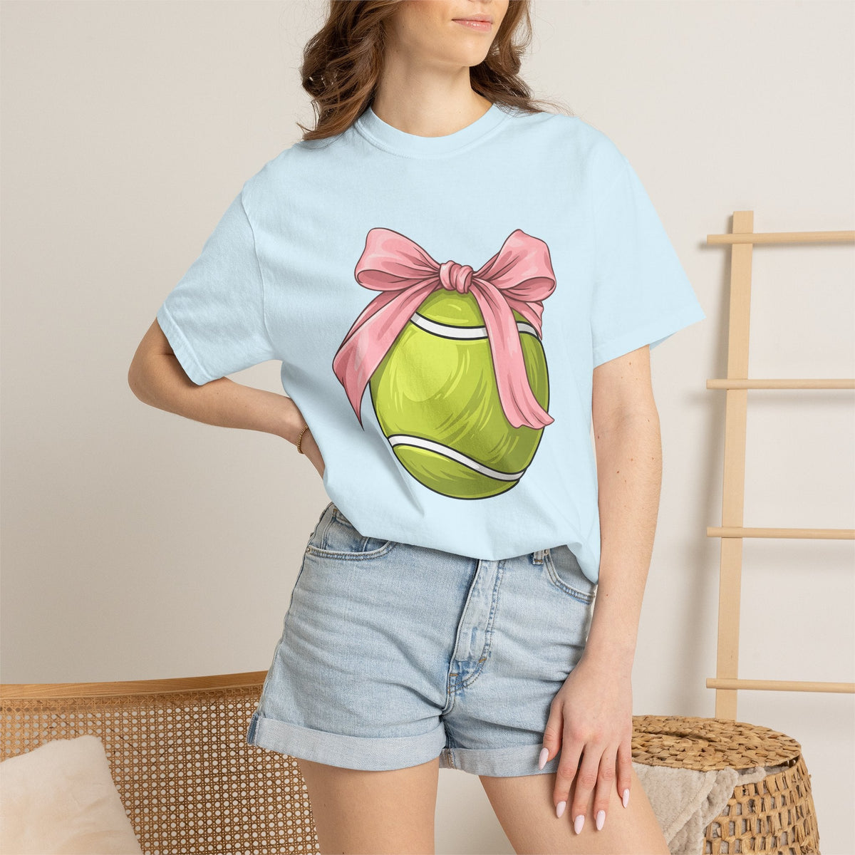 Tennis Ball Bow Shirt Moms Exercise Gift Women Anime Tee product image 9