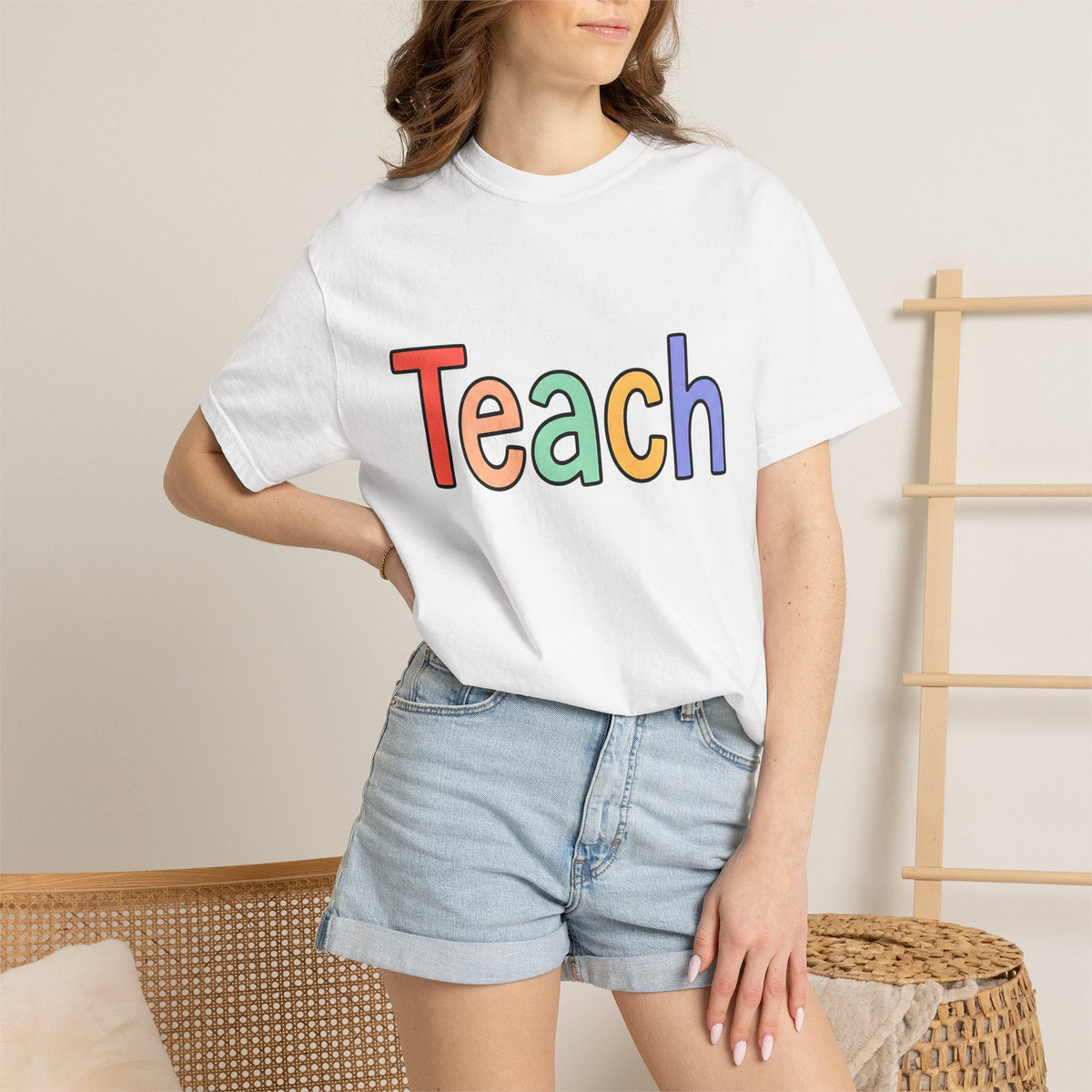 Colorful Teach Text Shirt Teachers Education Unisex Gift product image 6