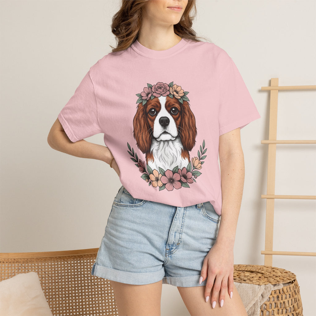 Cavalier Spaniel Dog Shirt Blossoms Gift Women Flower Art product image 12