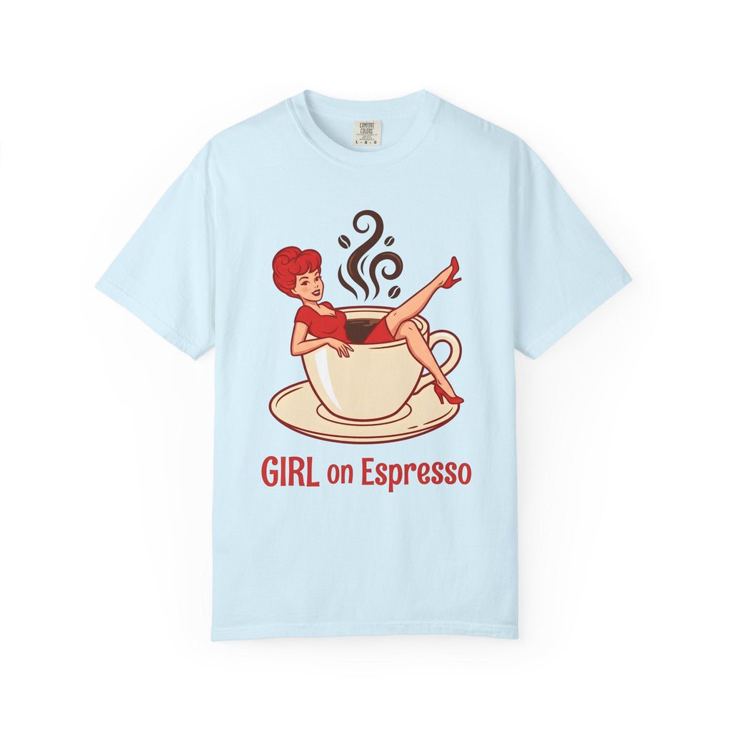 Pinup Coffee Mug Shirt Coffee Fun Unisex Gift Hand Drawn Tee Coffee Cup T-Shirt